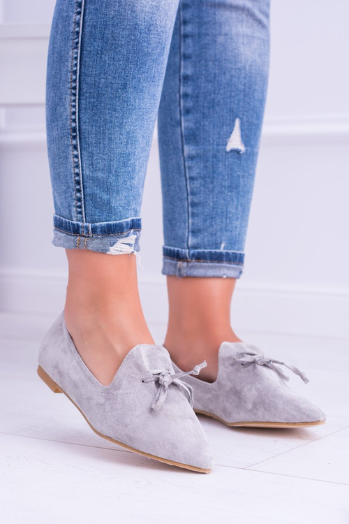 Lu Boo Grey Ballerina Pointed Lords Lace-ups Feliciano Suede