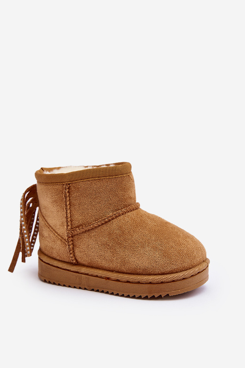 Children's Insulated Snow Boots with Fringes Camel Mikyla