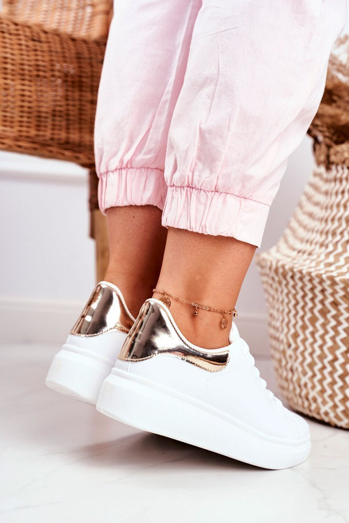 Women’s Sport Shoes Lu Boo White Metallic Gold Matilda