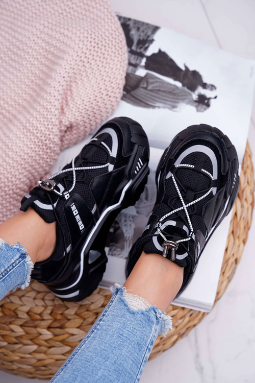 Damskie Sportowe Obuwie Big Star by Daniel Lopez Czarne FF274A541