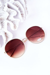 Gold Round Sunglasses With Brown Ombre Lenses