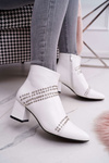 Women's Stiletto Pointed Booties White Primma