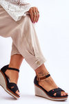 Women's Sandals On Wedge Black Veenus