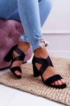 Women's Suede Slip-on Sandals Black Varina