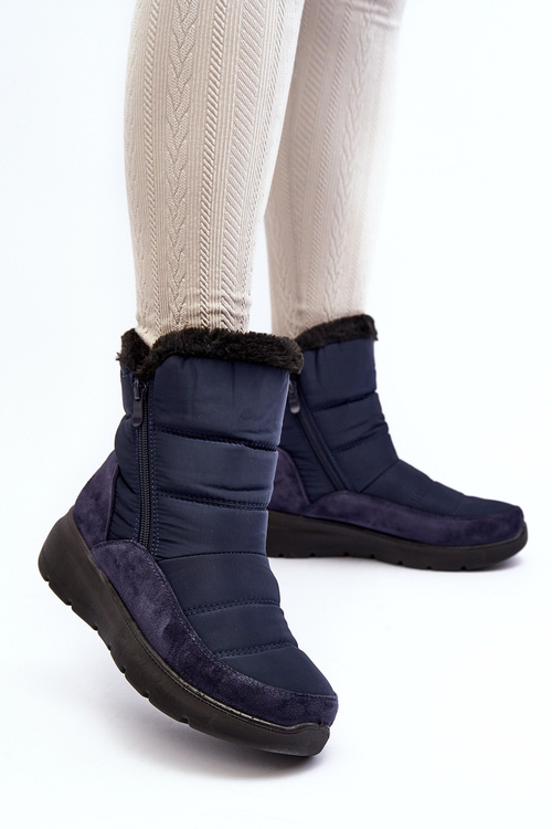 Women's Snow Boots with Fur Navy Primose