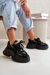 Women's sneakers with chunky sole black Nevela