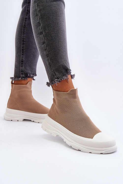 Women's Slip-On Sock Boots Brown Ilanae