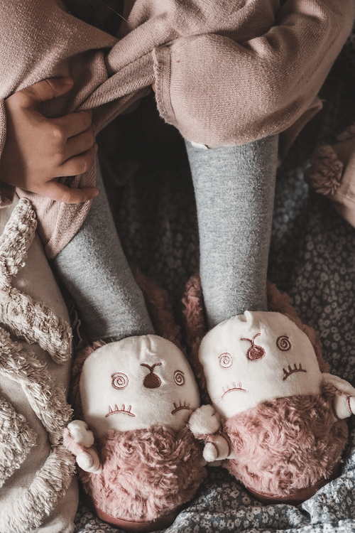 Dziecięce Papcie Baranek Różowe Hollie