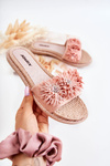 Women's Slippers With Material Flowers Pink Susana