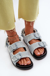Blue Women's Embellished Denim Sandals Irmale