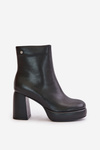 Heeled Boots Made of Natural Leather Black GOE OO2N4166-W2