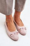 Mesh ballet flats with bow pink Bianila