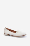 White Women's Flat Moccasins Enzla