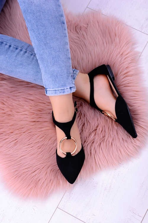 Black Suede Ciao Pointed Ballerinas