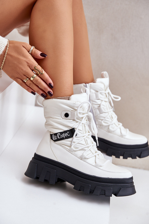 Women's Snow Boots With Zipper Lee Cooper LCJ-24-47-3142 White