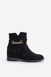 Womens Ankle Boots On Hidden Wedge Made Of Eco Suede Black Ofcorna