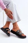 Women's Black Eco Leather Sandals with Buckles Valmira