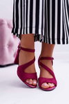 Women's Stiletto Sandals Sergio Leone SK868 Fuchsia Suede Mersi