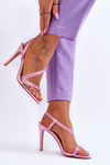 Elegant Slip-on High Heel Sandals Pink Colima
