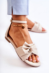 Fashionable Women's Leather Sandals Beige Astana