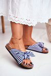 Women's Flip-flops With Bows Pin-up Navy Blue Verrone
