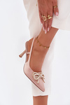 Heels with bow and open heel Beige Derissa