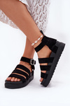 Women's Platform Sandals With Straps Black Nevidas