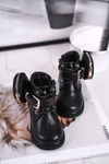 Children's boots with warm fur small bag black Twinkle