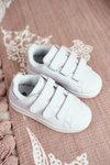 Children's Sports Velcro Shoes White Silver Fifi