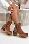 Women's Insulated Heeled Boots Eco Suede Brown Irissinae