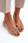 Transparent sandals with low heel with butterfly gold D&A MR38-388