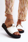 Women's Leather Sandals Zazoo 2896 White-Black