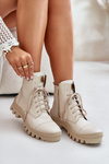 Women's Boots Made Of Natural Leather Light Beige Zazoo