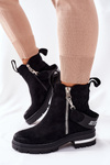 Ocieplane Botki Z Suwakiem Czarne Cortona