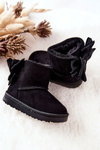 Children's Insulated Snow Boots With bow Black Snowis