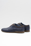 Openwork Men's Leather Semi Shoes Ettore Navy Blue