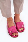 Leather Elegant Ballerinas With Open Toes Zazoo 1865 Fuchsia
