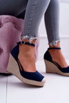 Ladies' Platform Platform Sandals Flaxen Blue Tammaris
