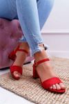 Women's Suede Red Galisa Sandals