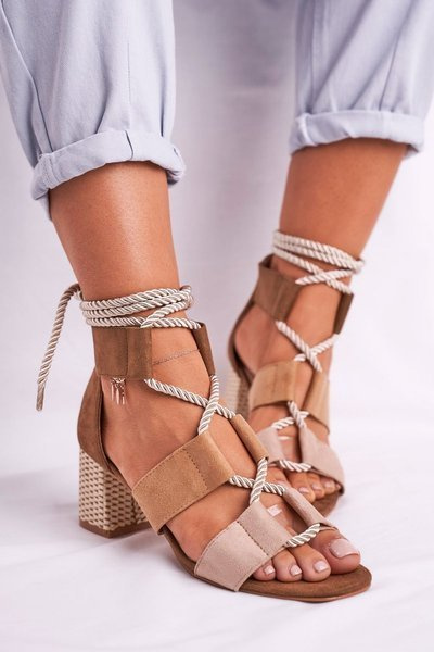Women's Stiletto Sandals Suede Beige Beckie