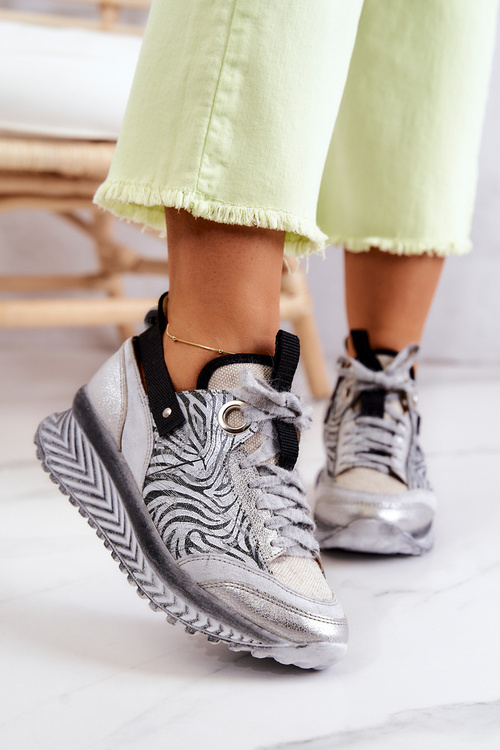 Women's Leather Sneakers Maciejka 04916-03 Grey