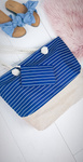 Beach Large Navy Blue Handbag Bag Bag Women's Stripes