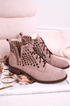 Women's Openwork Boots Suede Cappuccino Susannah