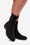 Insulated Women's Booties With Wrinkled Shaft On Flat Heel Krisia