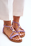 Women's Flat Sandals With Zip Purple Jullie