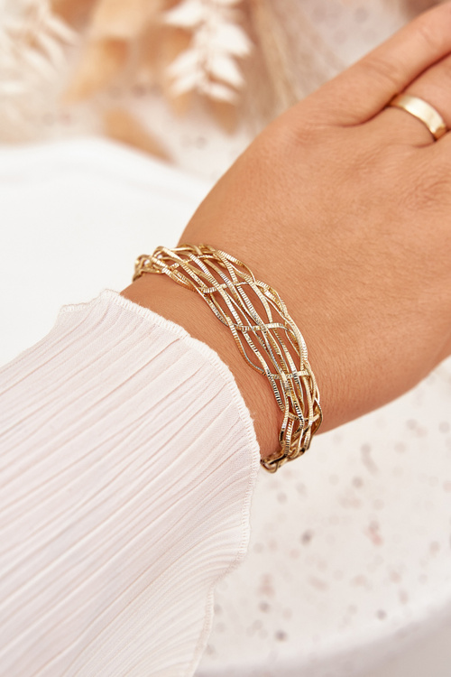 Damska Bransoletka Sztywna Ze Stali Chirurgicznej Złota