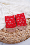 Ladies' Christmas Socks Non-Slip Red With Reindeer