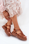 Eco Leather Women's Platform Sandals Camel Nendales