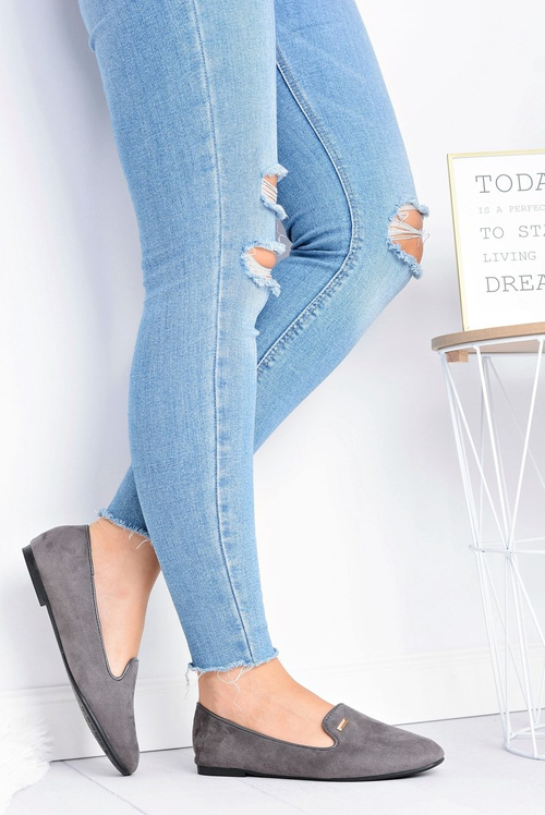 Neala Women's Grey Suede Ballerinas