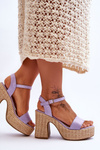 Comfortable Suede Sandals On A Chunky Heel Violet Elishia